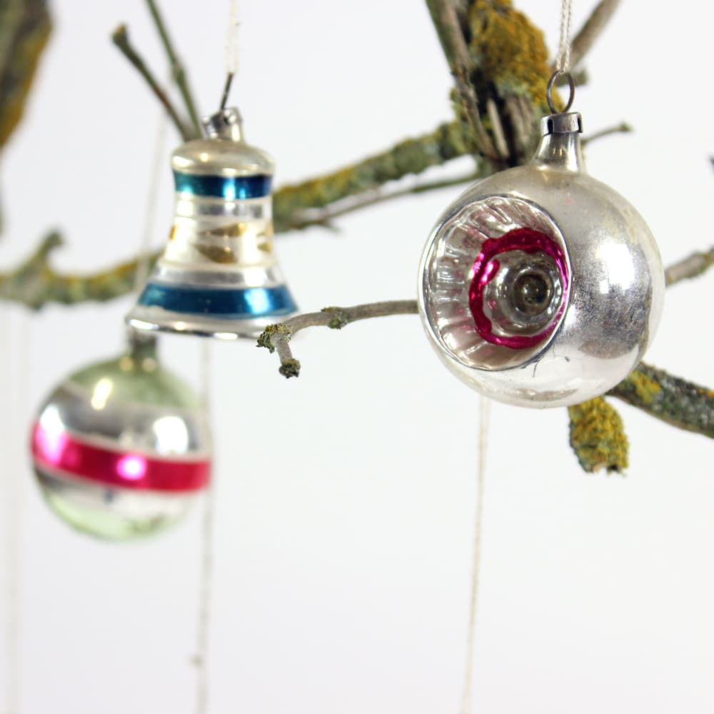 Set of 14 Christmas ornaments, multicolor glass, Czechoslovakia, 1960s. - 168998