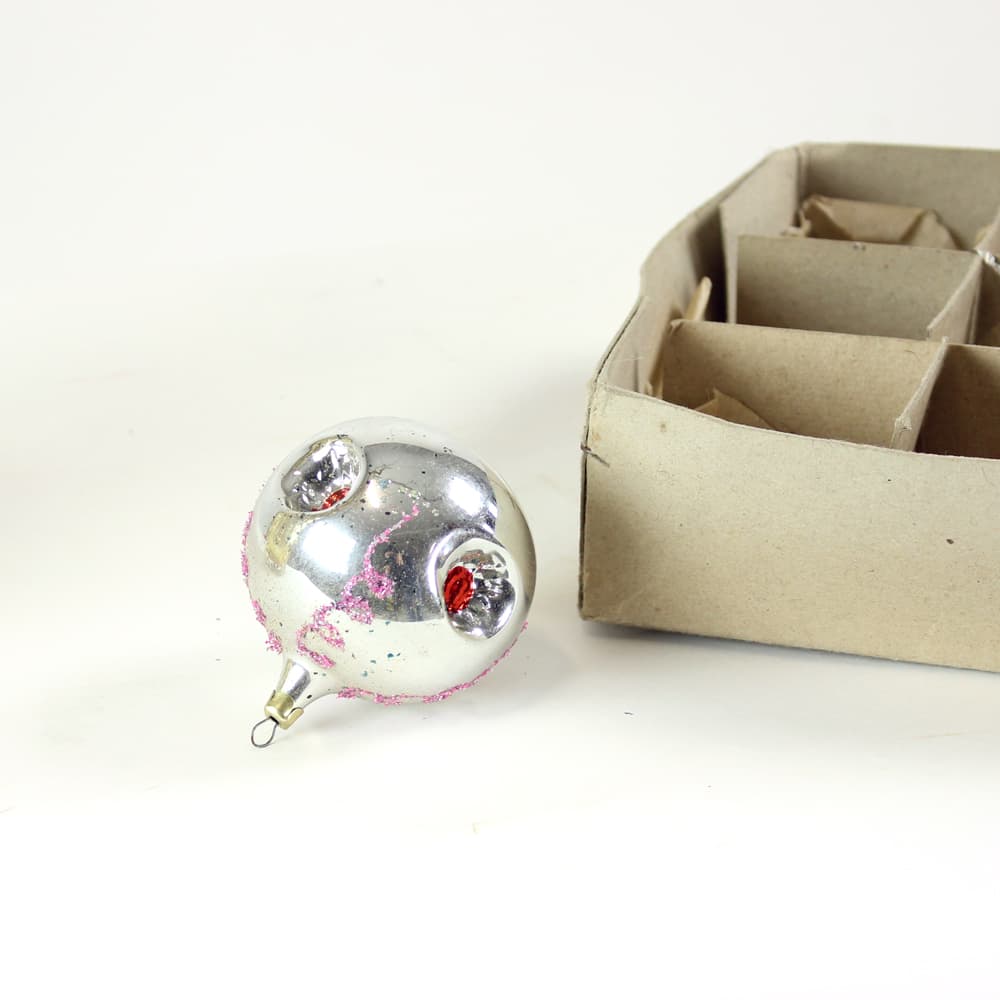 Set of 14 Christmas ornaments, multicolor glass, Czechoslovakia, 1960s. - 169004