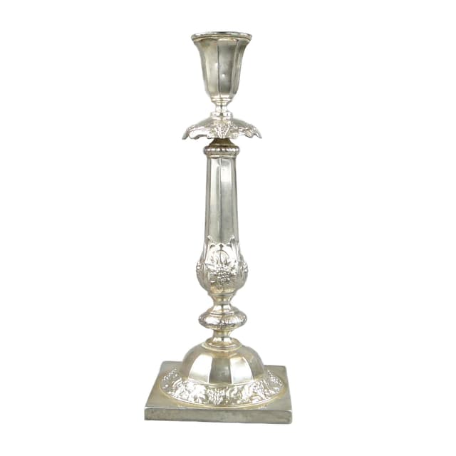 Baroque candlestick, silver-plated brass, Norblin, Poland, 19th c. - DIMENSION