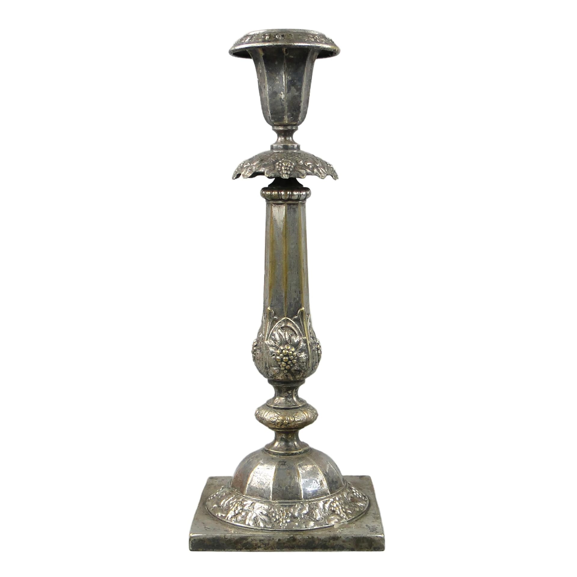 Candlestick, Neo-Baroque, silver, brass, Norblin, Poland, 19th c.