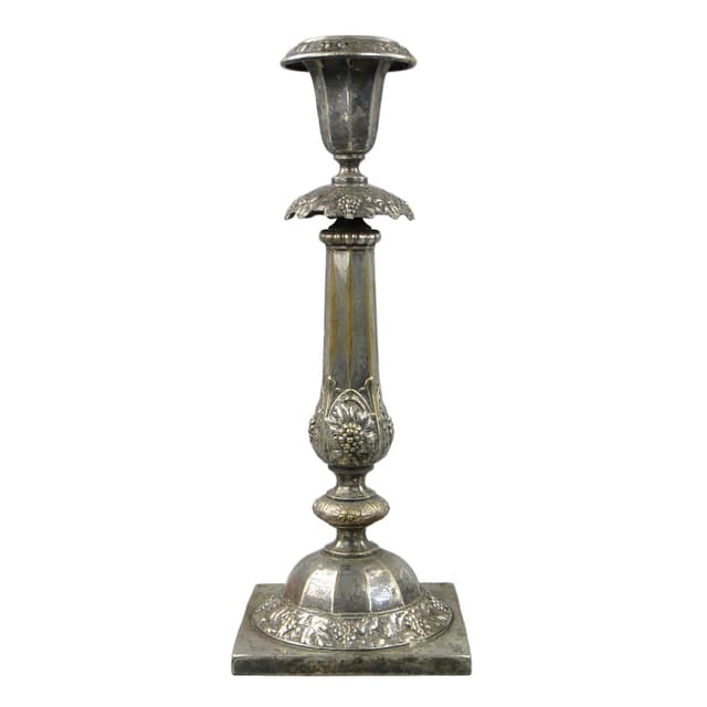 Candlestick, Neo-Baroque, silver, brass, Norblin, Poland, 19th c. - DIMENSION
