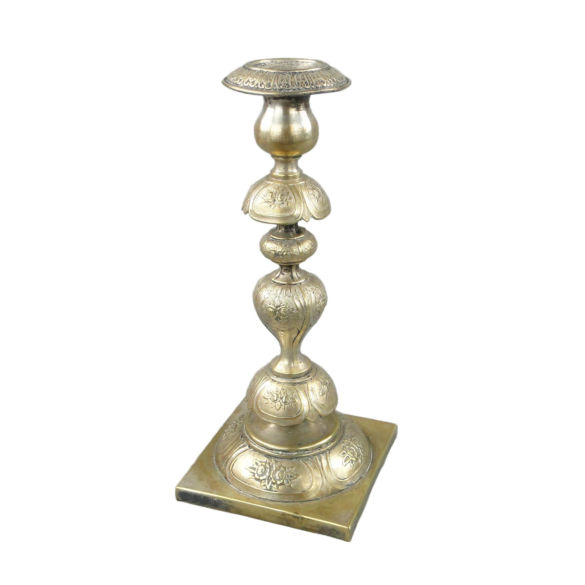 Table Candlestick, silver, brass, Fraget, Poland, 19th c.