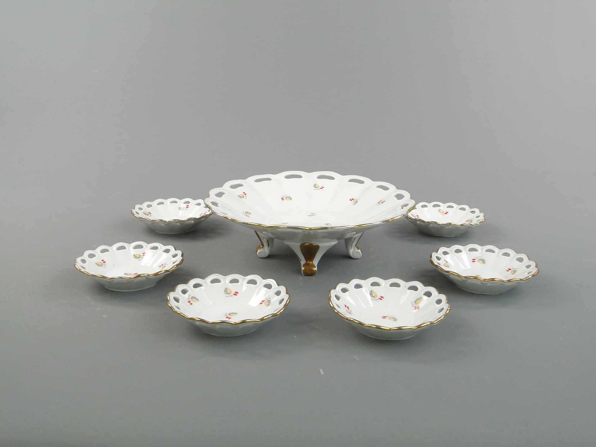 Zestaw naczyń do konfitur, Art déco, porcelana biel kości słoniowej, Ćmielów, Polska, lata 30. - 169142