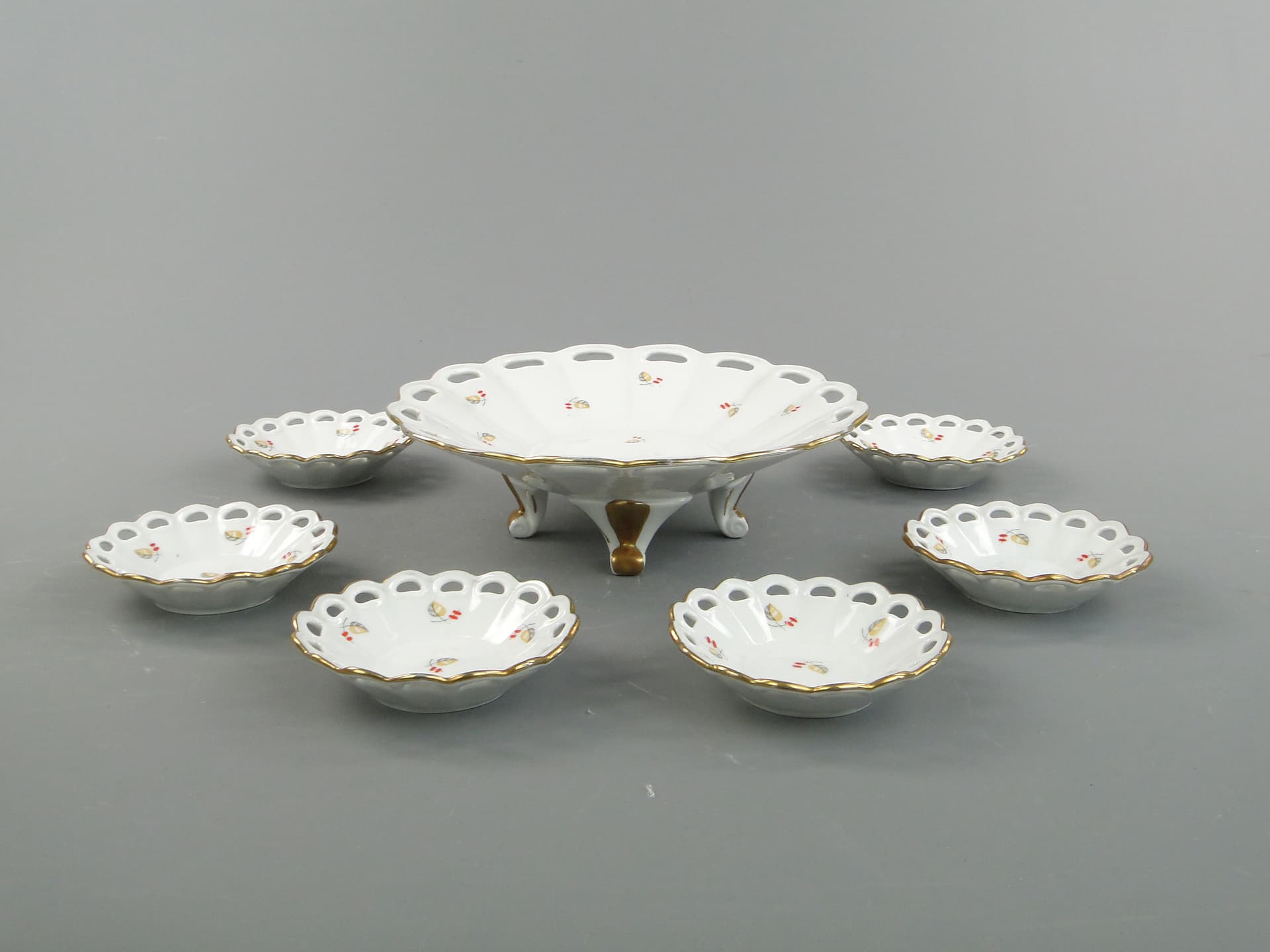 Zestaw naczyń do konfitur, Art déco, porcelana biel kości słoniowej, Ćmielów, Polska, lata 30. - 169141