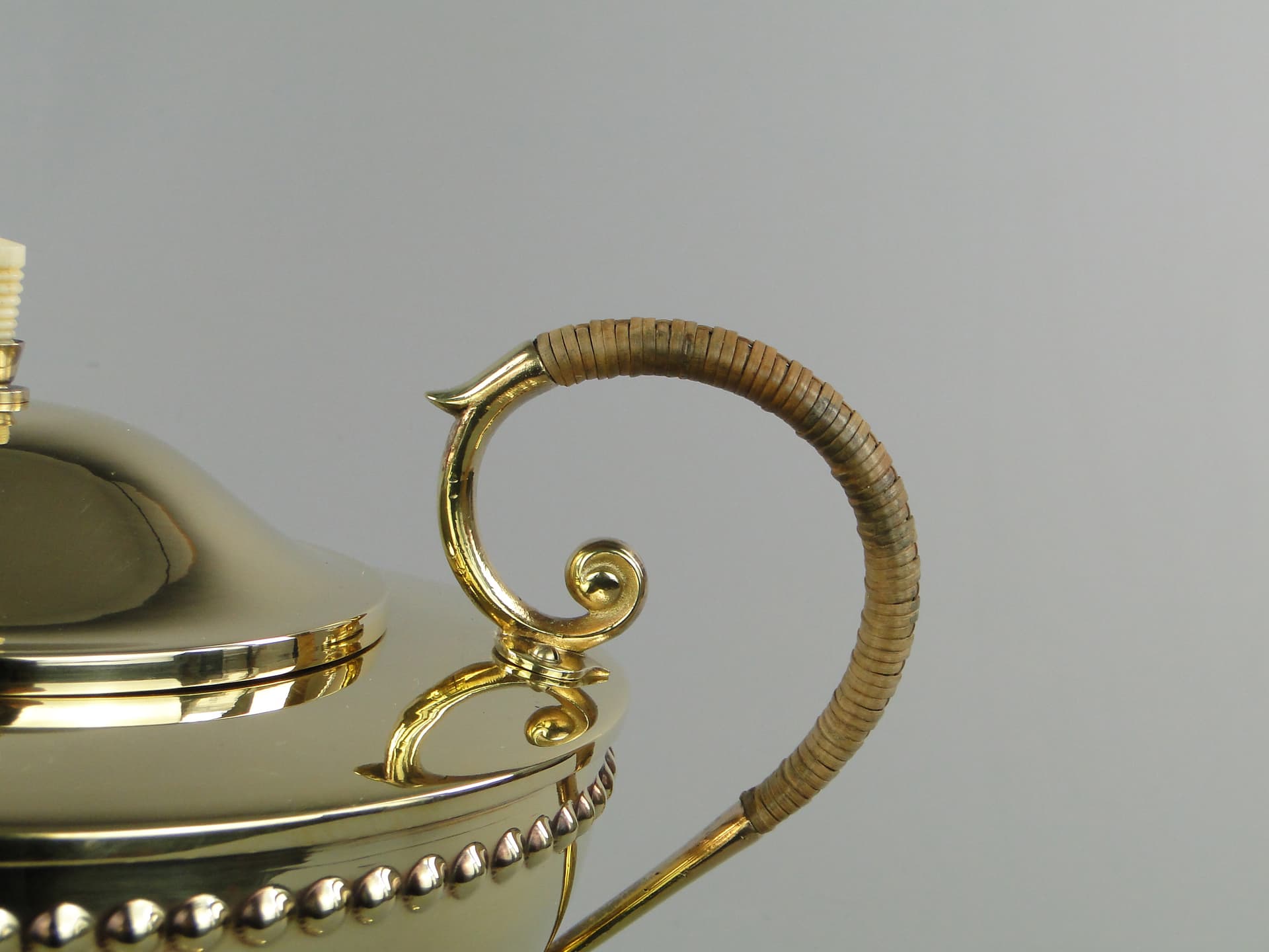 Art Nouveau spirit kettle, golden brass, by I. Taschner, Germany, 1900s - 169197