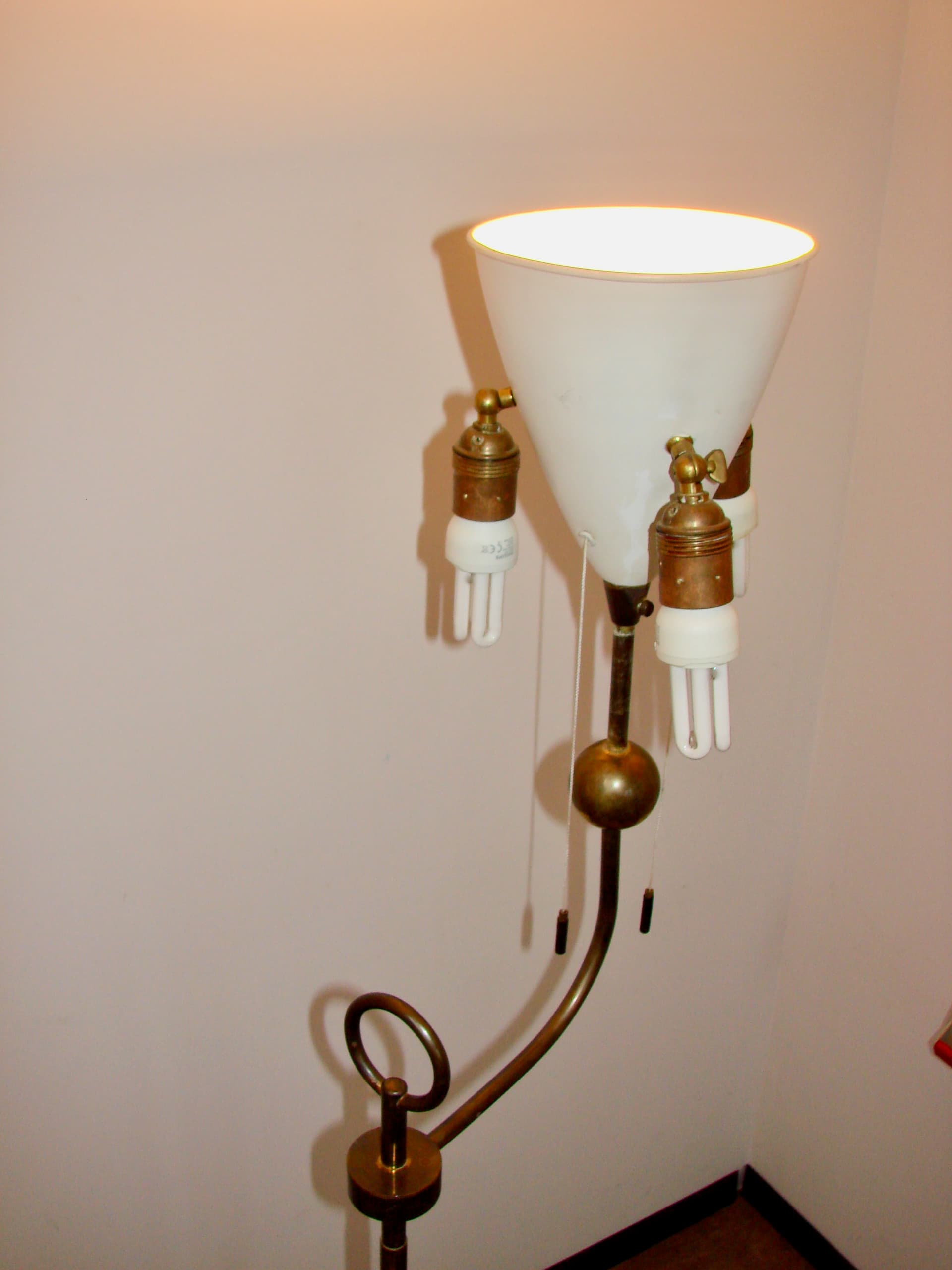 Lampa podłogowa Art Deco, złoty, mosiądz, lata 50. - 169272