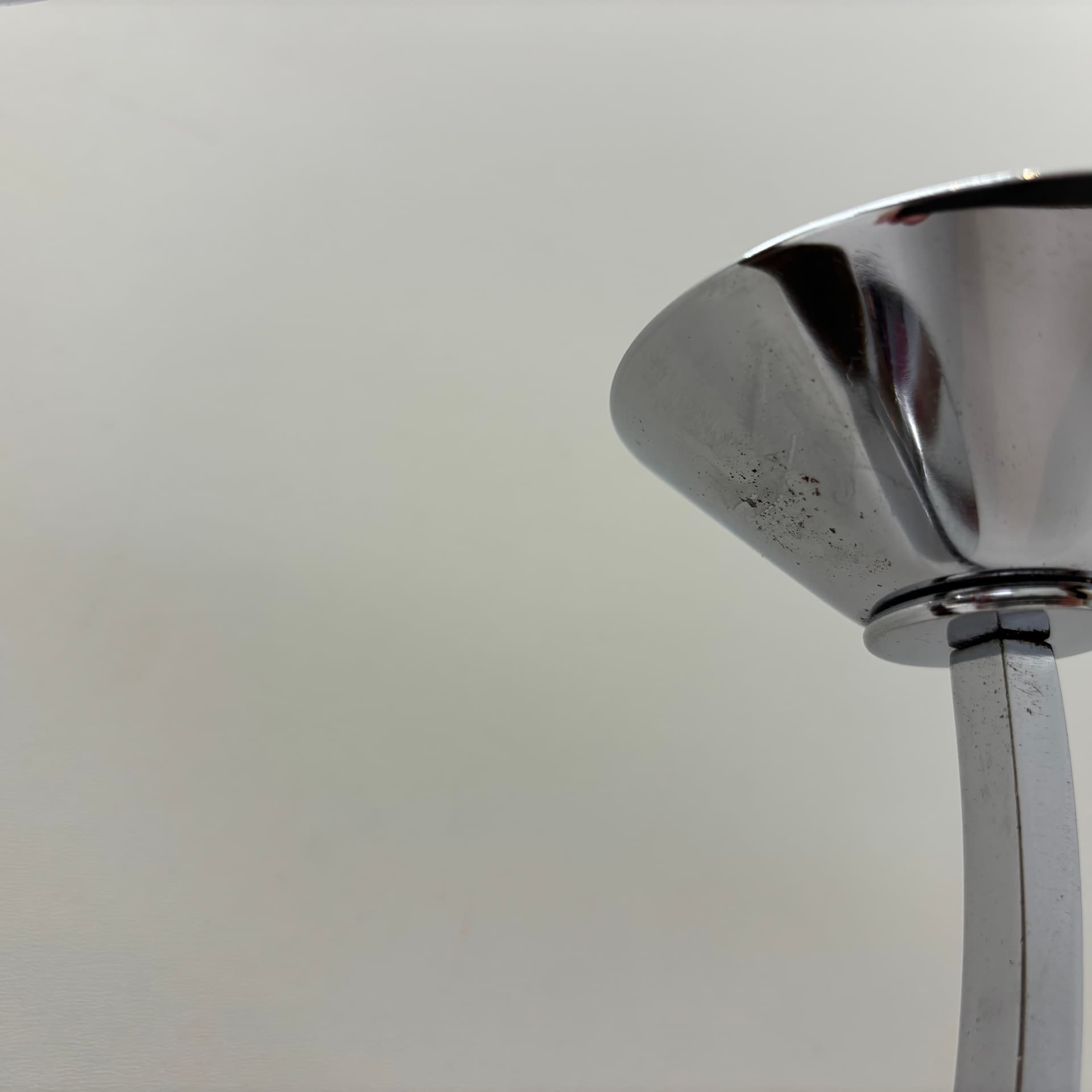 Świecznik Bauhaus, chromowana stal srebrna, drewno brązowe, Niemcy, lata 70. - 169435