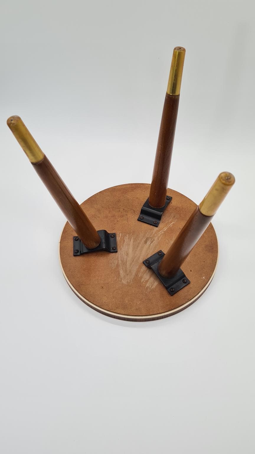 Stolik pomocniczy Rockabilly, brązowy beżowy, laminat drewno, Niemcy, lata 70. - 169524