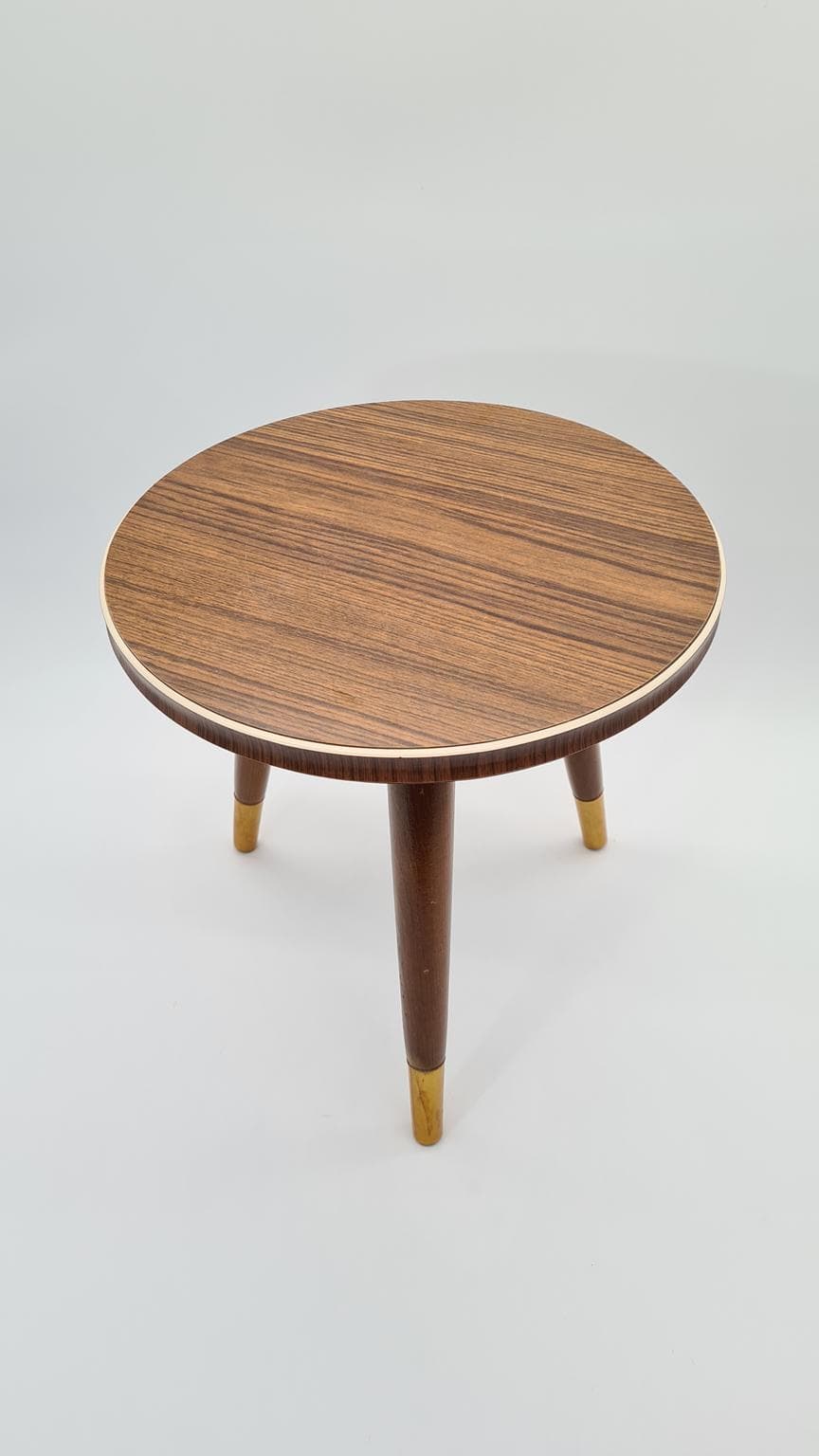 Stolik pomocniczy Rockabilly, brązowy beżowy, laminat drewno, Niemcy, lata 70. - 169519