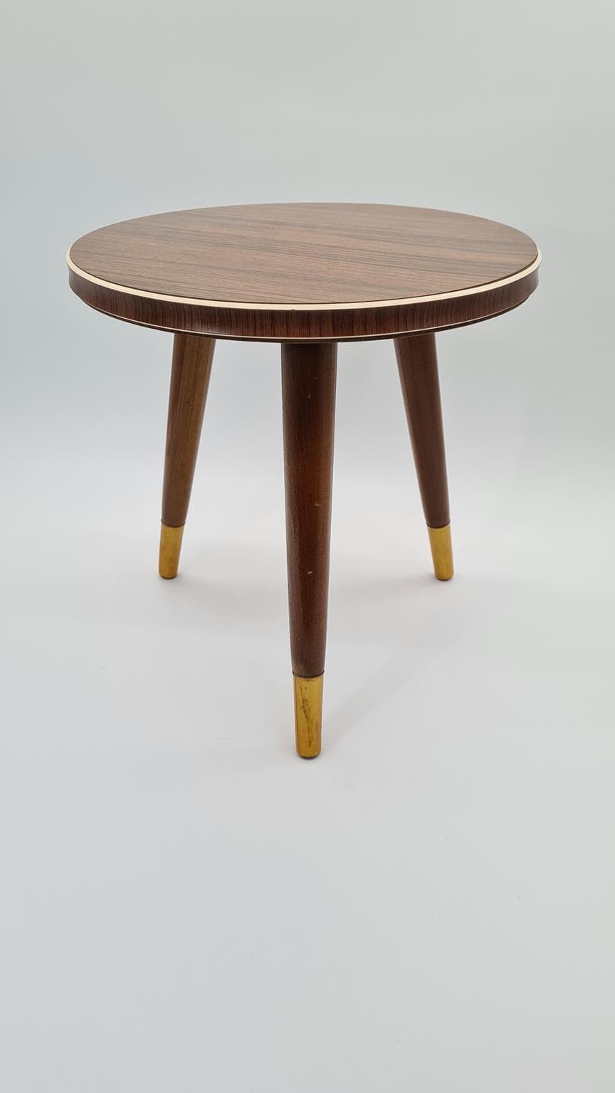 Stolik pomocniczy Rockabilly, brązowy beżowy, laminat drewno, Niemcy, lata 70. - 169518