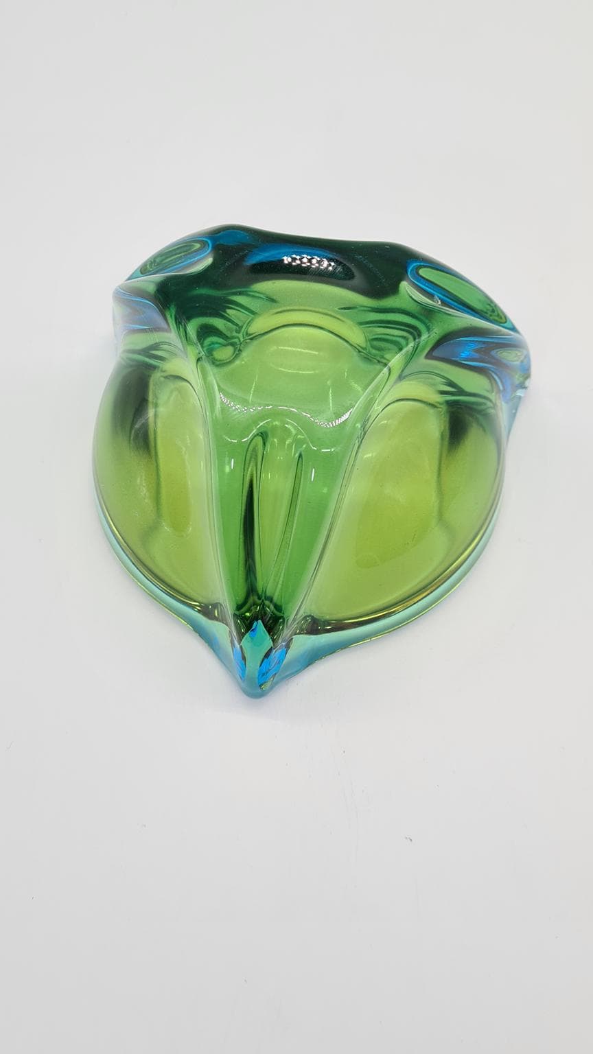 Ashtray Murano, green blue, glass, Italy, 1970s. - 169531