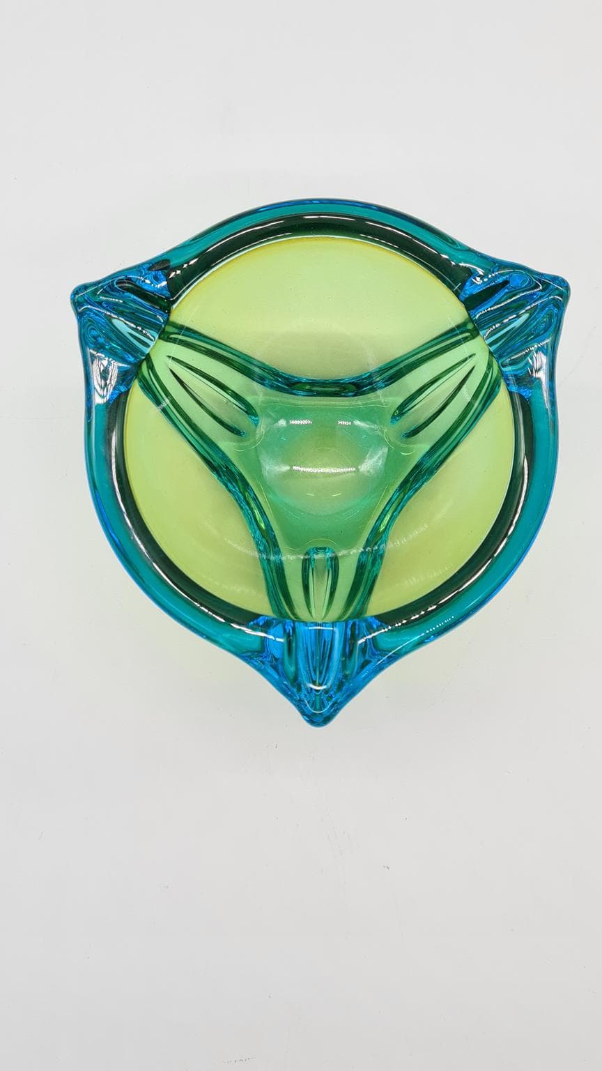 Ashtray Murano, green blue, glass, Italy, 1970s. - 169530