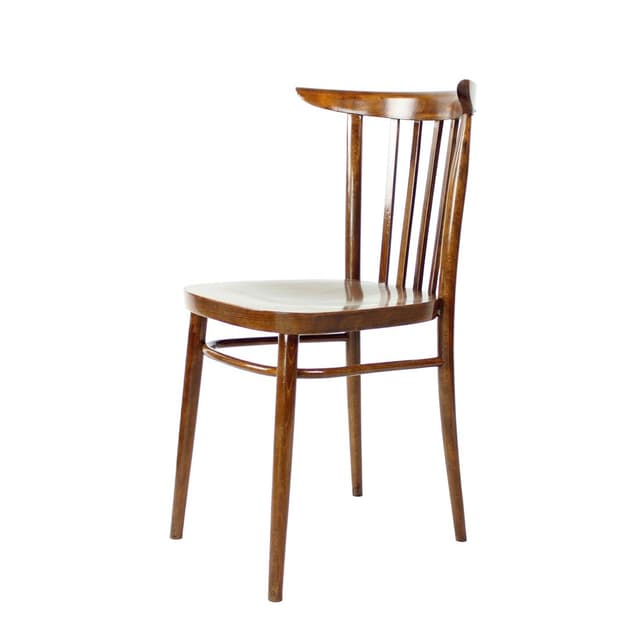 Bistro chair, dark brown oak, Tatra Nabytok, Czechoslovakia, 1960s. - DIMENSION