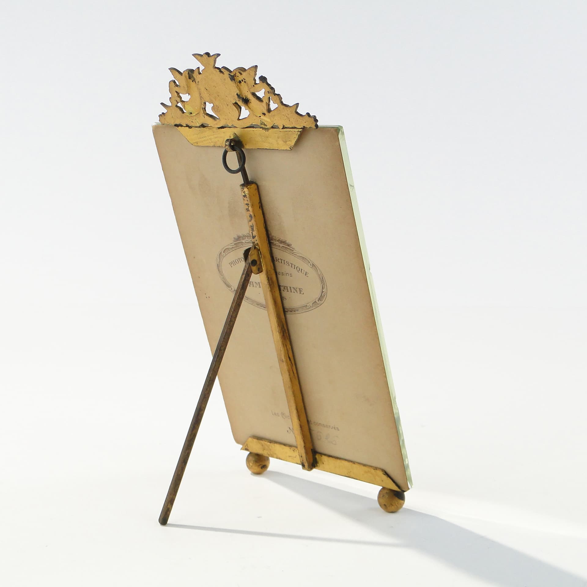 Kryształowa ramka na zdjęcie z cherubinami XIX w - 169587