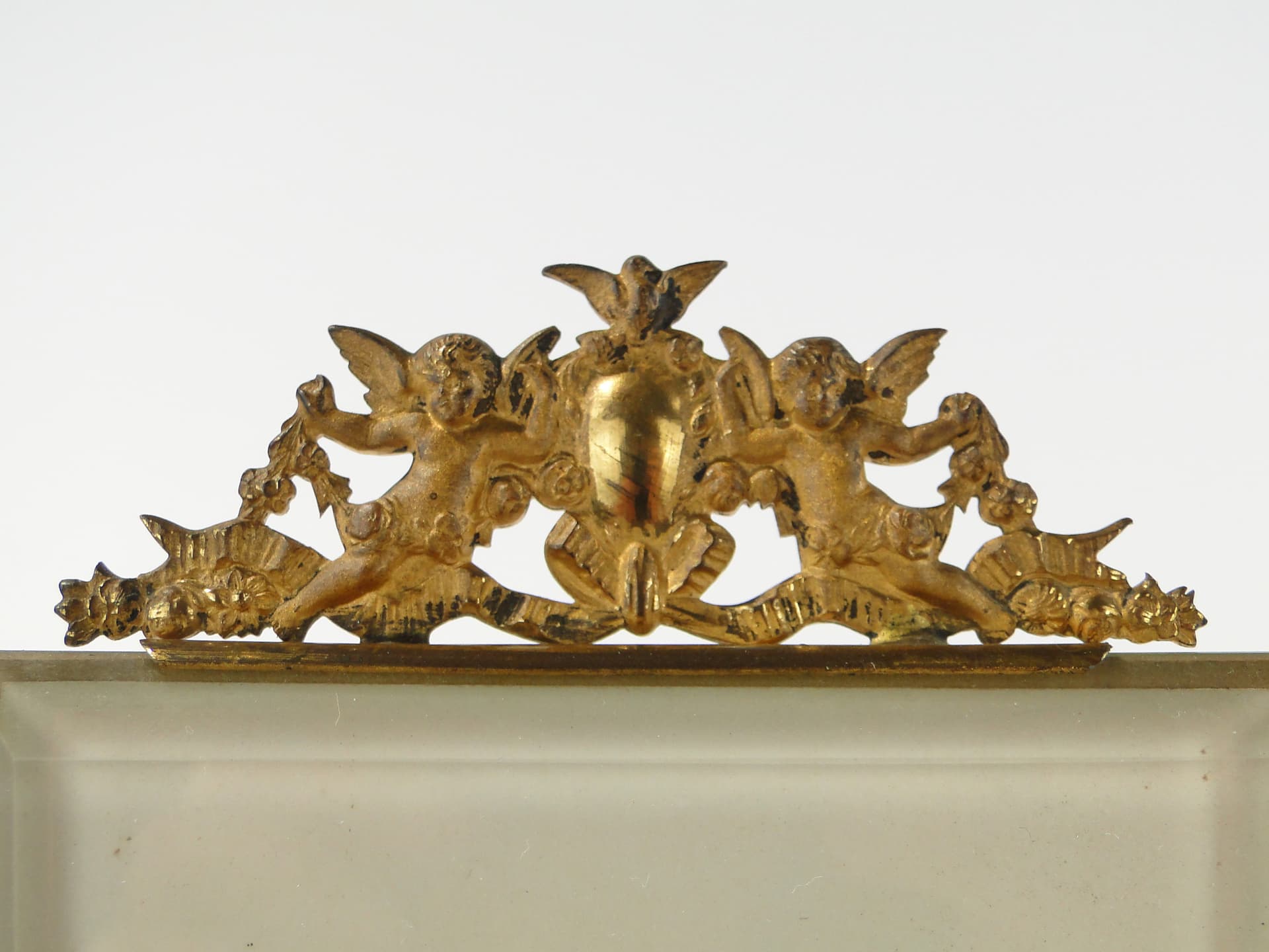 Kryształowa ramka na zdjęcie z cherubinami XIX w - 169589