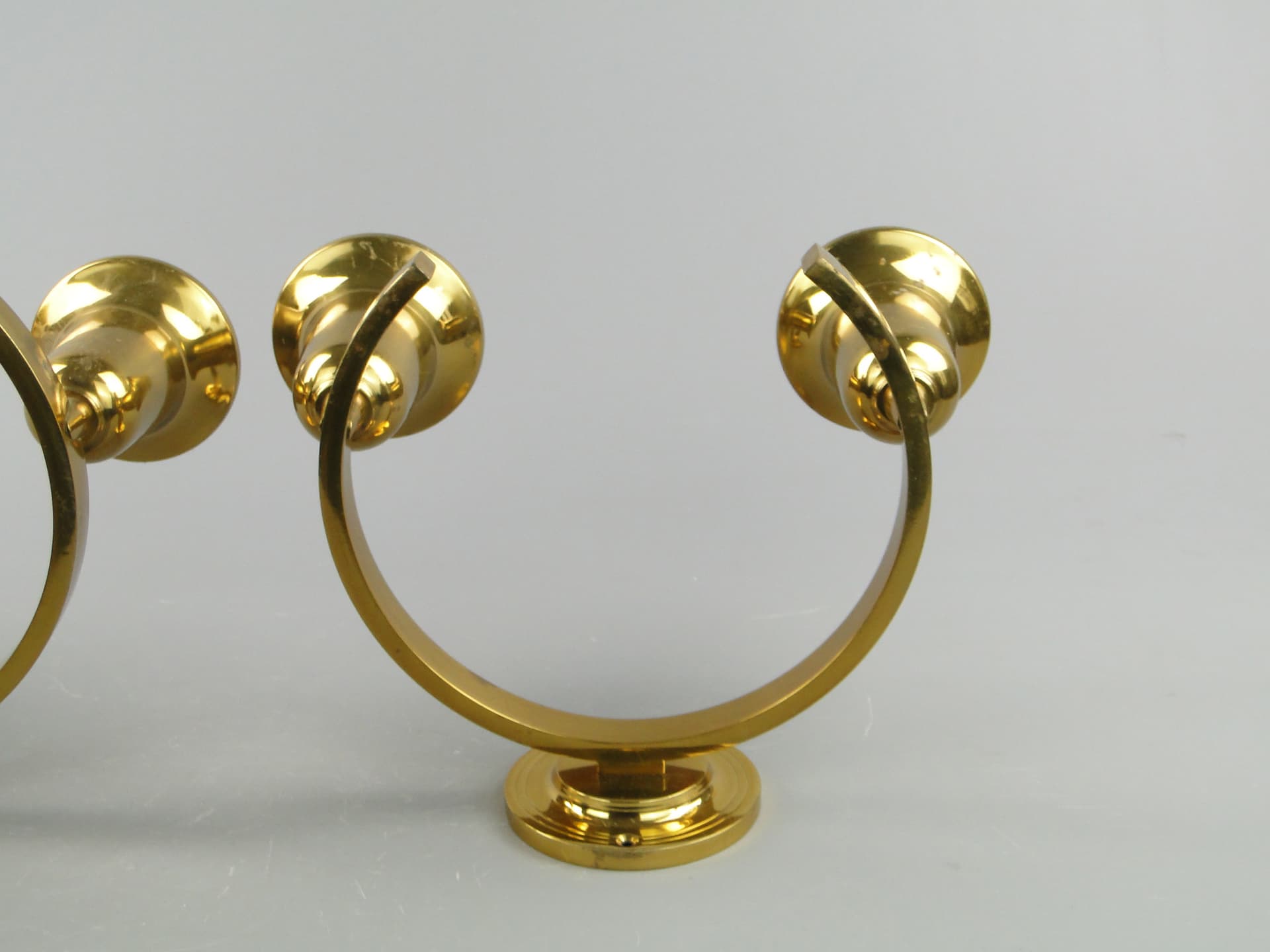 Para kinkietów Art Deco, złoty, mosiądz, Polska, lata 40. - 169633