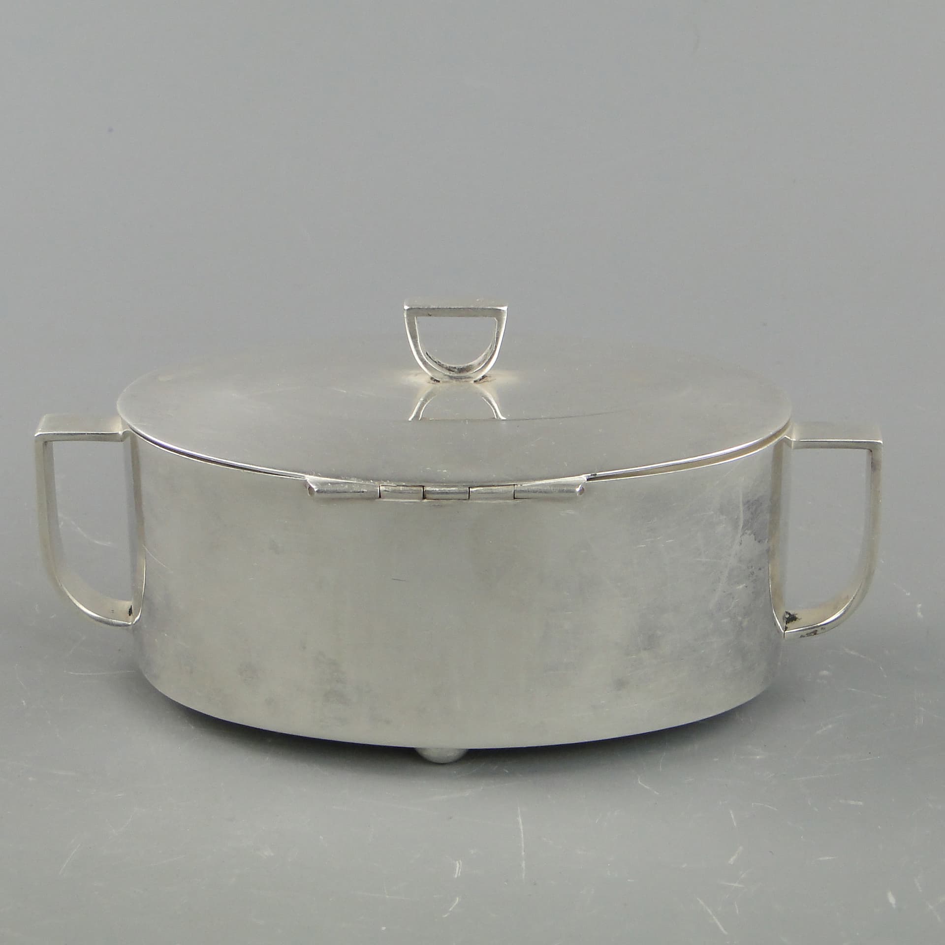 Cukiernica Art déco, srebrny, mosiądz, Polska, lata 50. - 169730