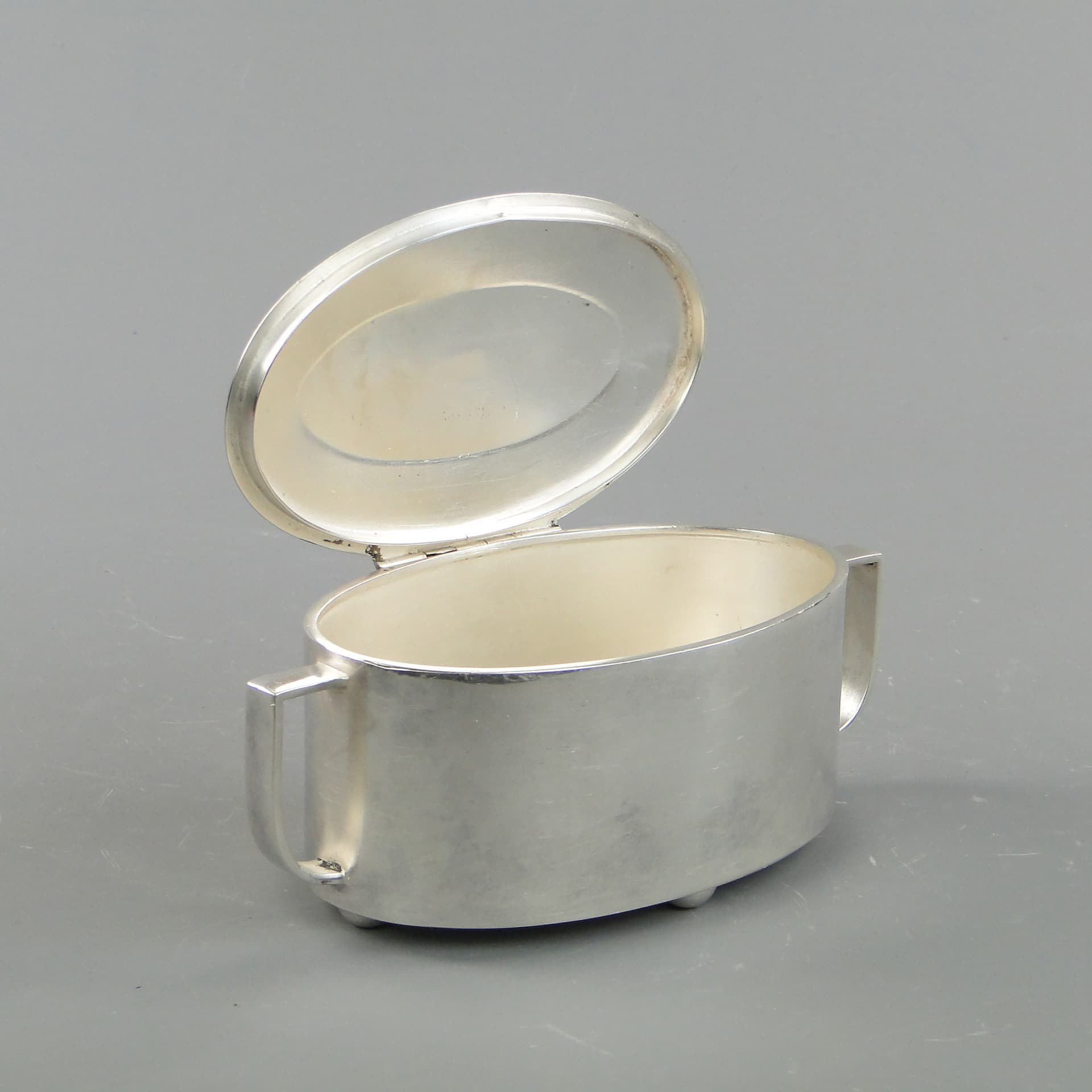 Cukiernica Art déco, srebrny, mosiądz, Polska, lata 50. - 169732