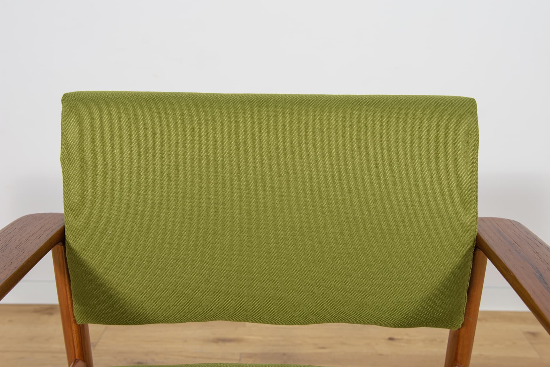 Fotel, tkanina zielona, teak, Dania, lata 60. - 169749