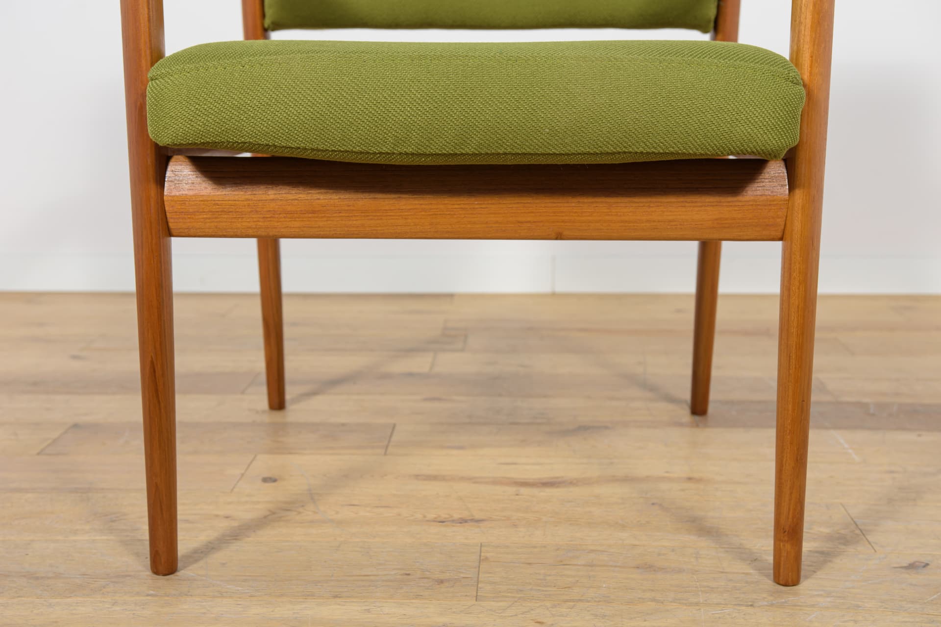 Fotel, tkanina zielona, teak, Dania, lata 60. - 169751