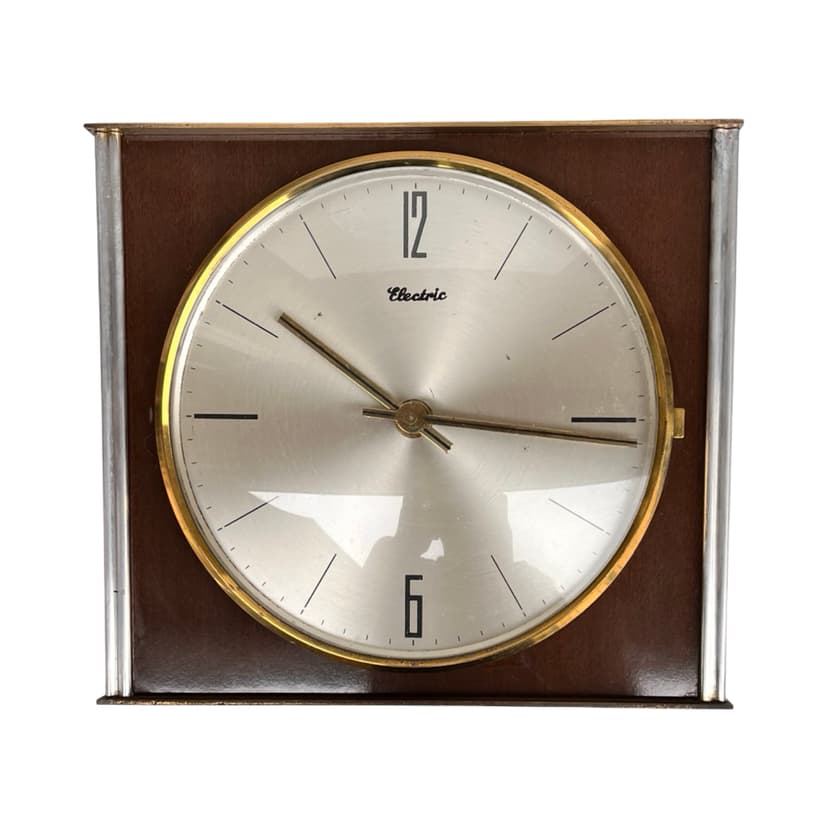 Elektryczny zegar ścienny Blessing, Niemcy, lata 60.–70. – styl Mid-Century Modern