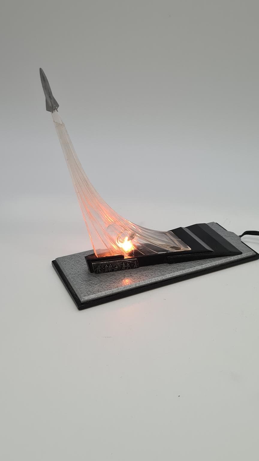 Bedside lamp Space Age, silver, plastic, USSR, 1970s. - 170100