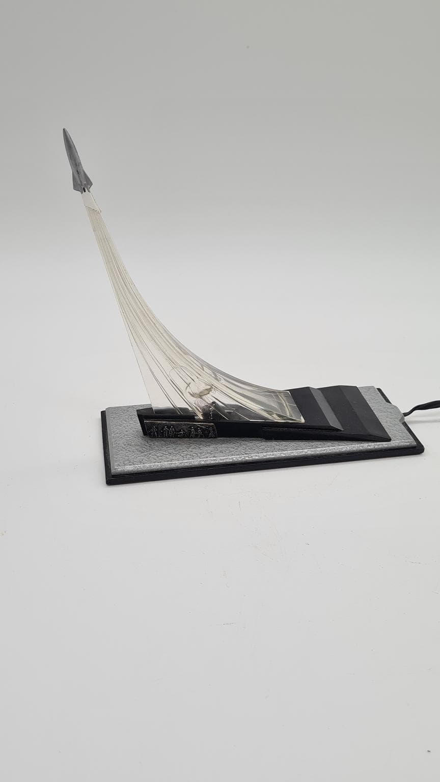 Bedside lamp Space Age, silver, plastic, USSR, 1970s. - 170091