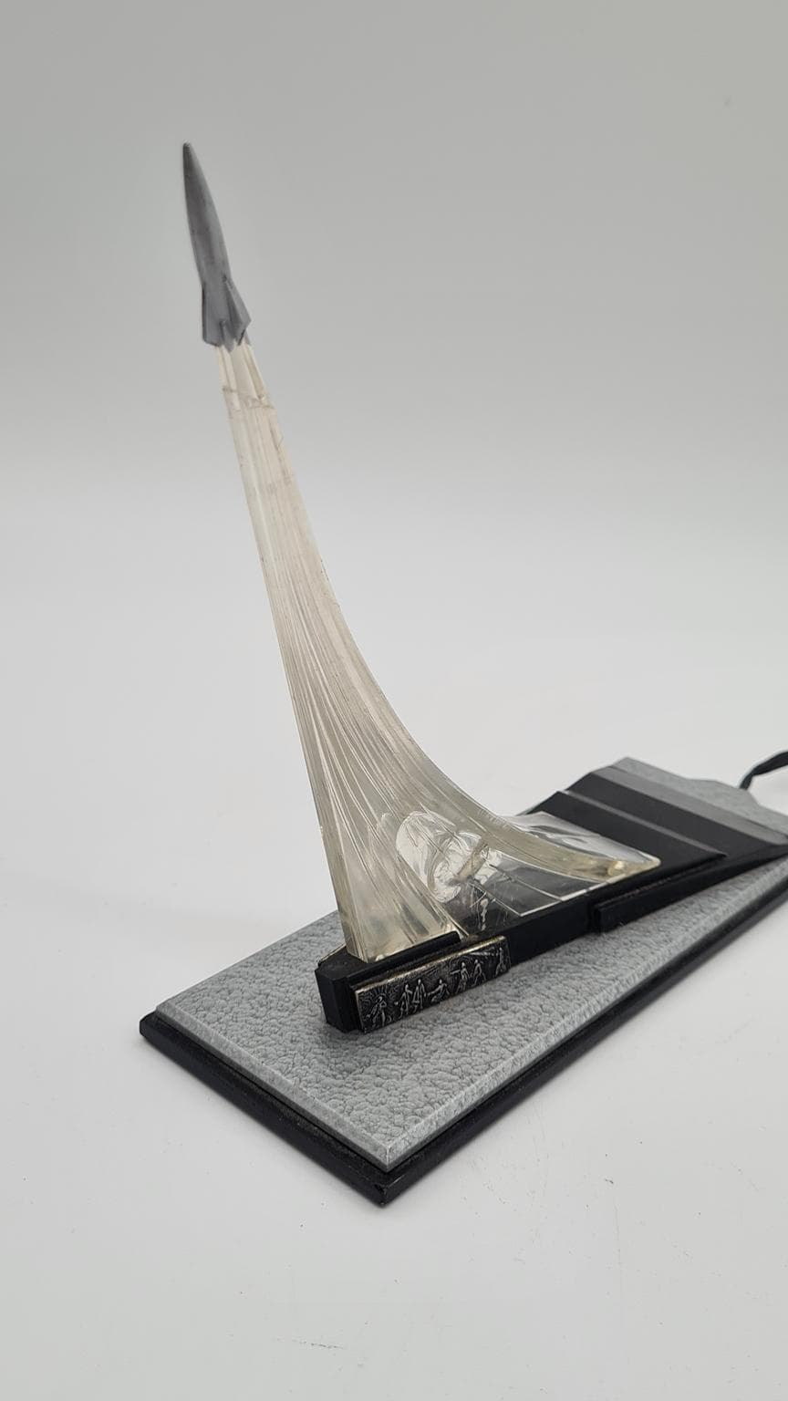 Bedside lamp Space Age, silver, plastic, USSR, 1970s. - 170094