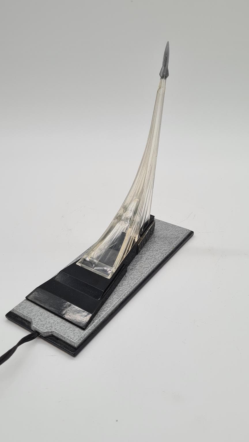 Bedside lamp Space Age, silver, plastic, USSR, 1970s. - 170096