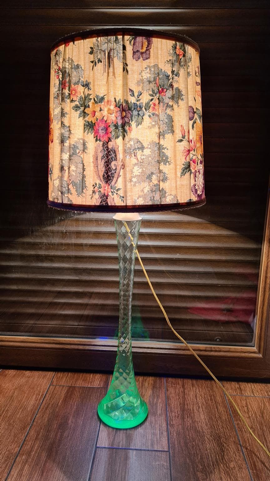 Table lamp, Art Deco, turquoise, uranium glass, 1930s. - 170133