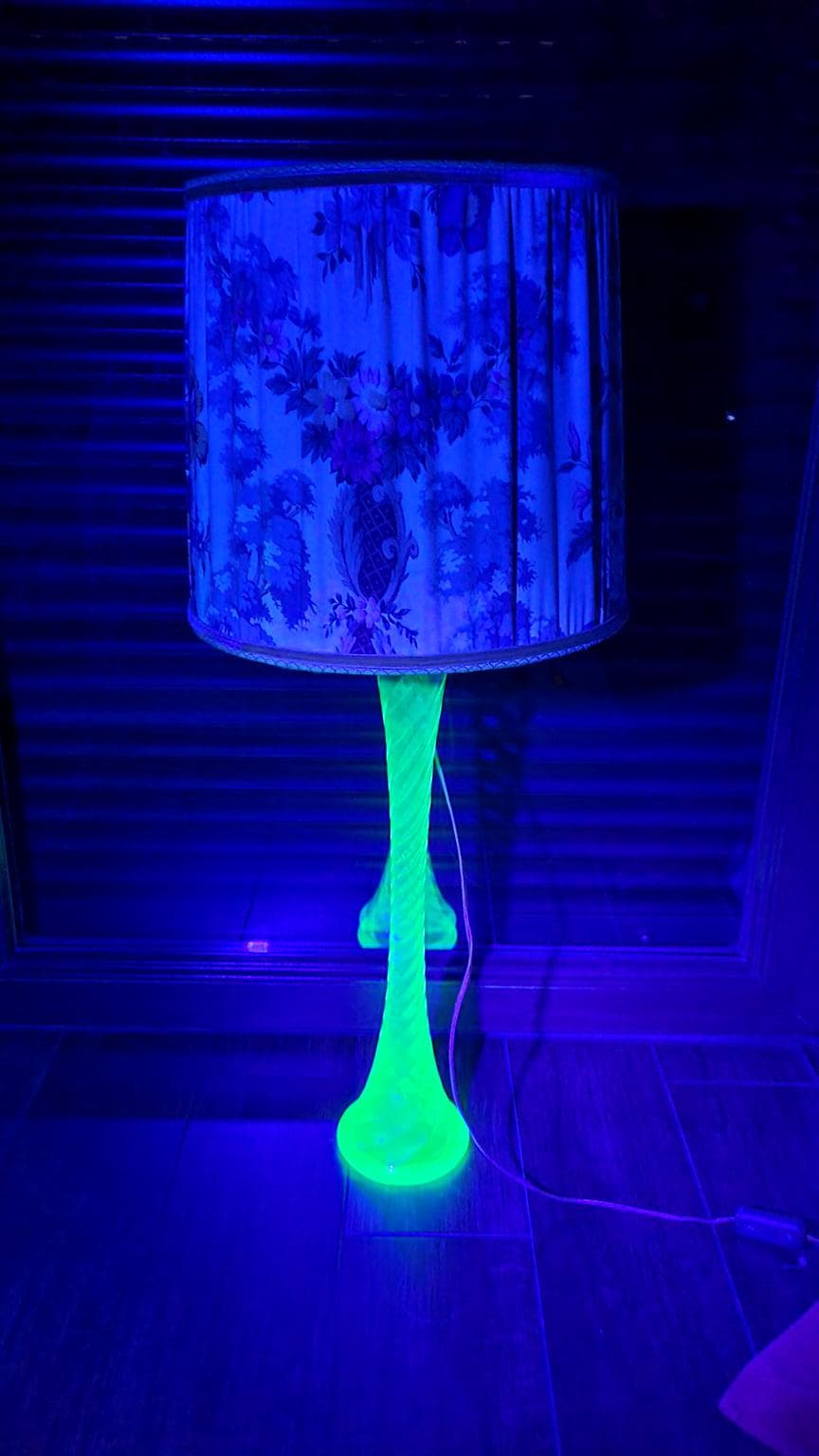 Table lamp, Art Deco, turquoise, uranium glass, 1930s. - 170132