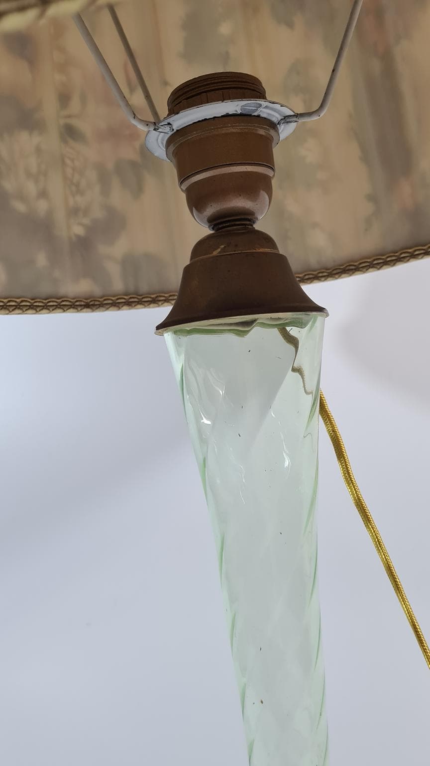 Table lamp, Art Deco, turquoise, uranium glass, 1930s. - 170124