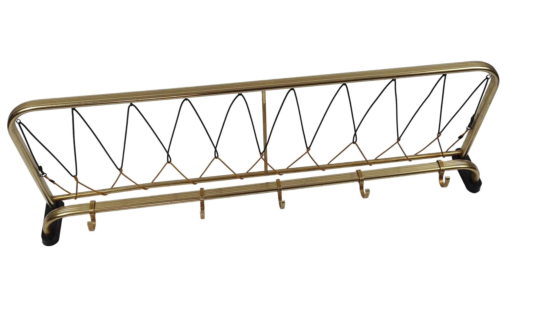 Wieszak ścienny z półką, rockabilly, złoty, Niemcy, lata 70.