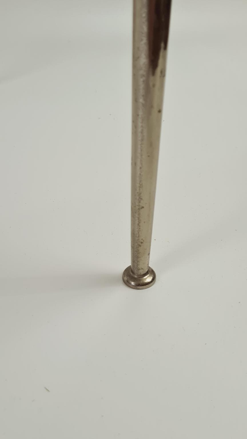 Stolik pomocniczy, srebro, mosiądz platerowany srebrem, szkło eglomise, Francja, lata 50. - 170155