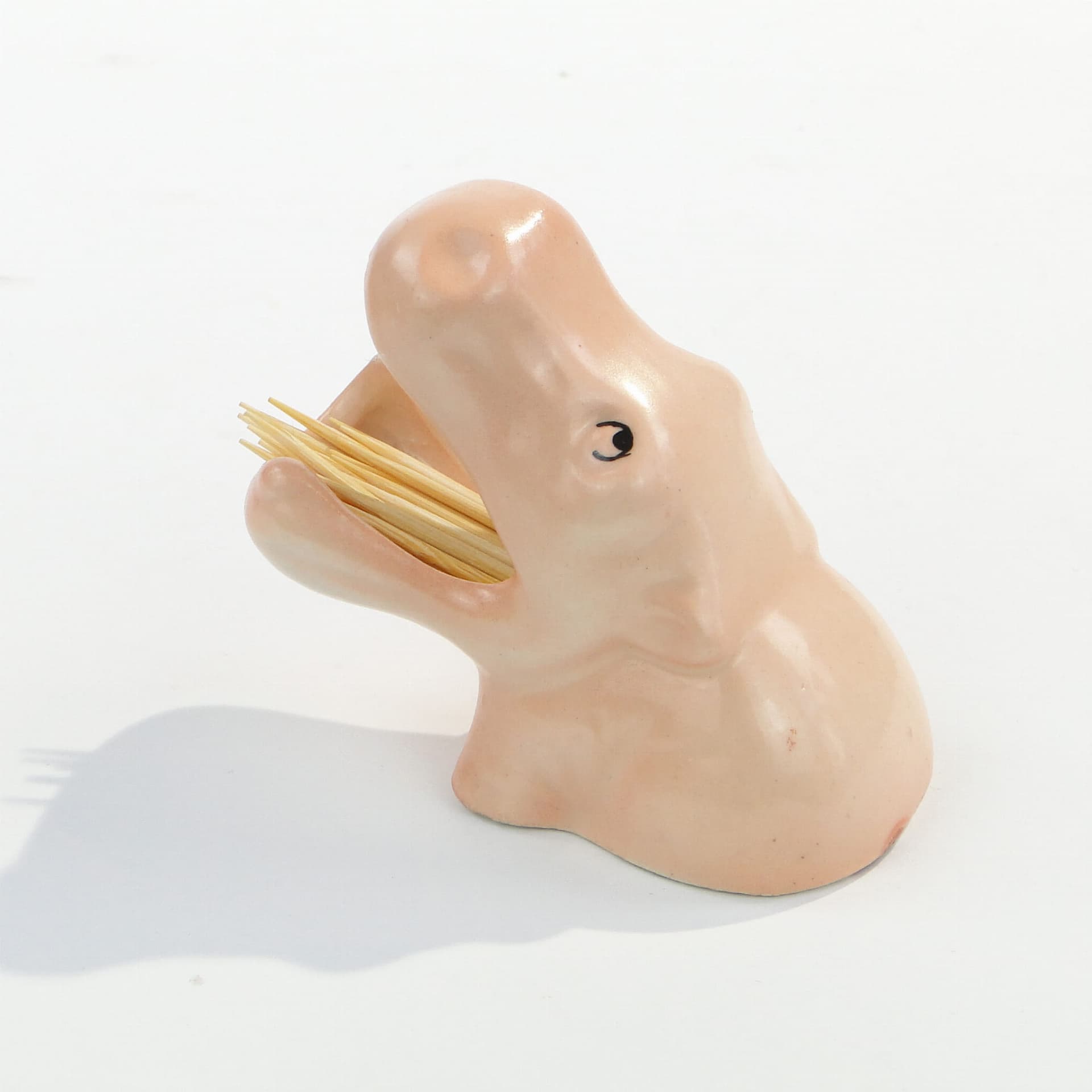 Wykałacznik Art déco, ceramika różowa, Czechosłowacja, lata 30. - 170186