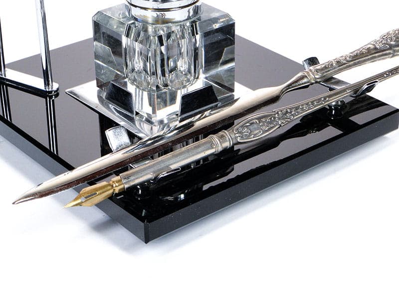 Gabinetowy kałamarz Art Deco z listownikiem, lata 20 Polska - 170353