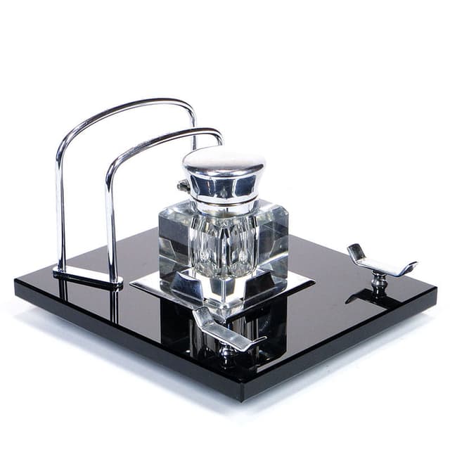 Gabinetowy kałamarz Art Deco z listownikiem, lata 20 Polska - WYMIARY