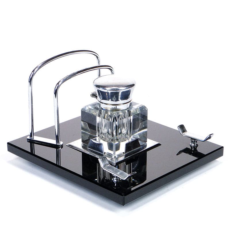 Gabinetowy kałamarz Art Deco z listownikiem, lata 20 Polska