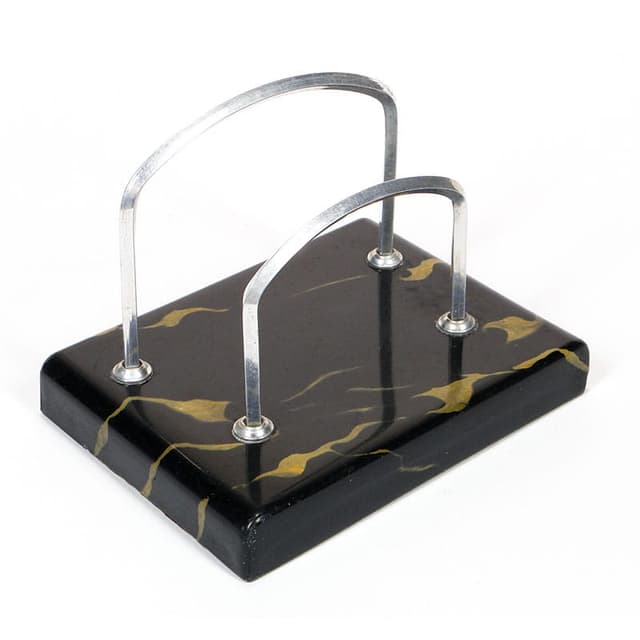 Listownik Art Deco lata 20 XX w marmur i biały metal - WYMIARY