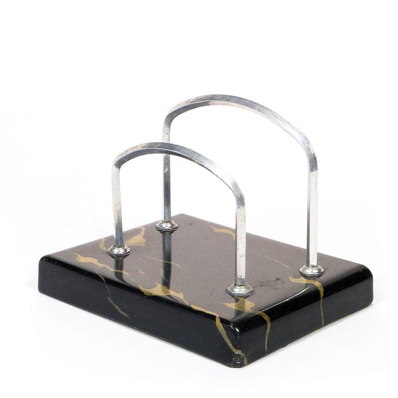 Listownik Art Deco lata 20 XX w marmur i biały metal - 170360