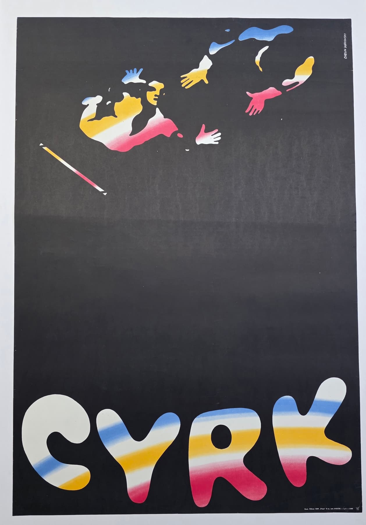 Cyrk trapez (Oryginalny plakat cyrkowy), aut. O. Dąbrowski, 1970