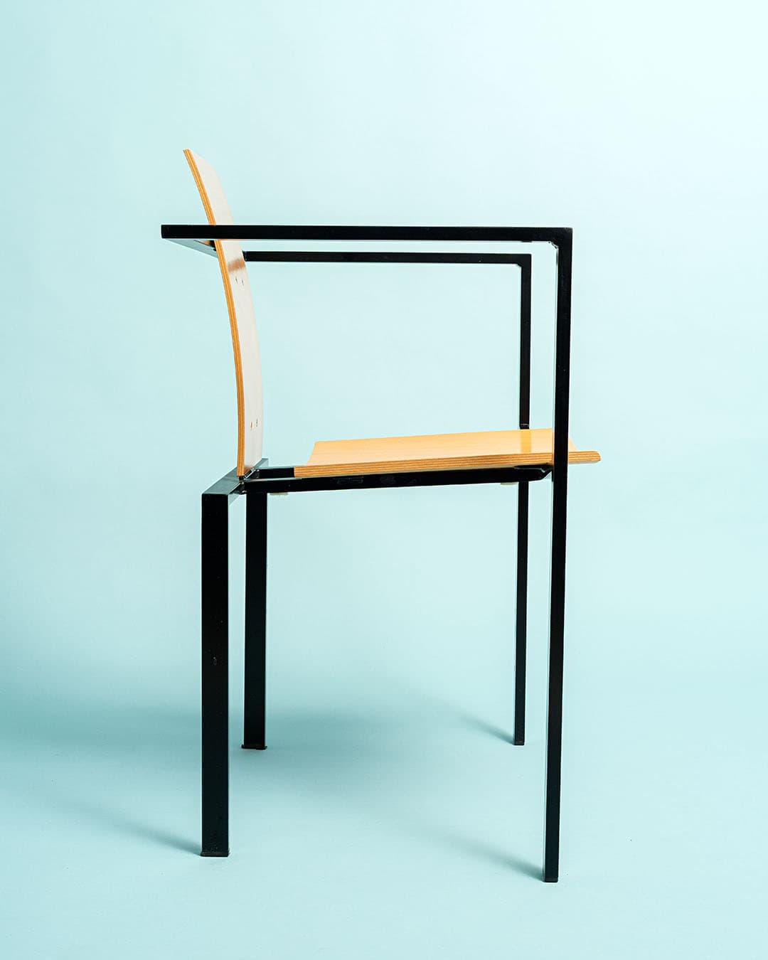 Chair Trix, plywood, black metal, by K. F. Förster, Germany, 1980s. - 170372