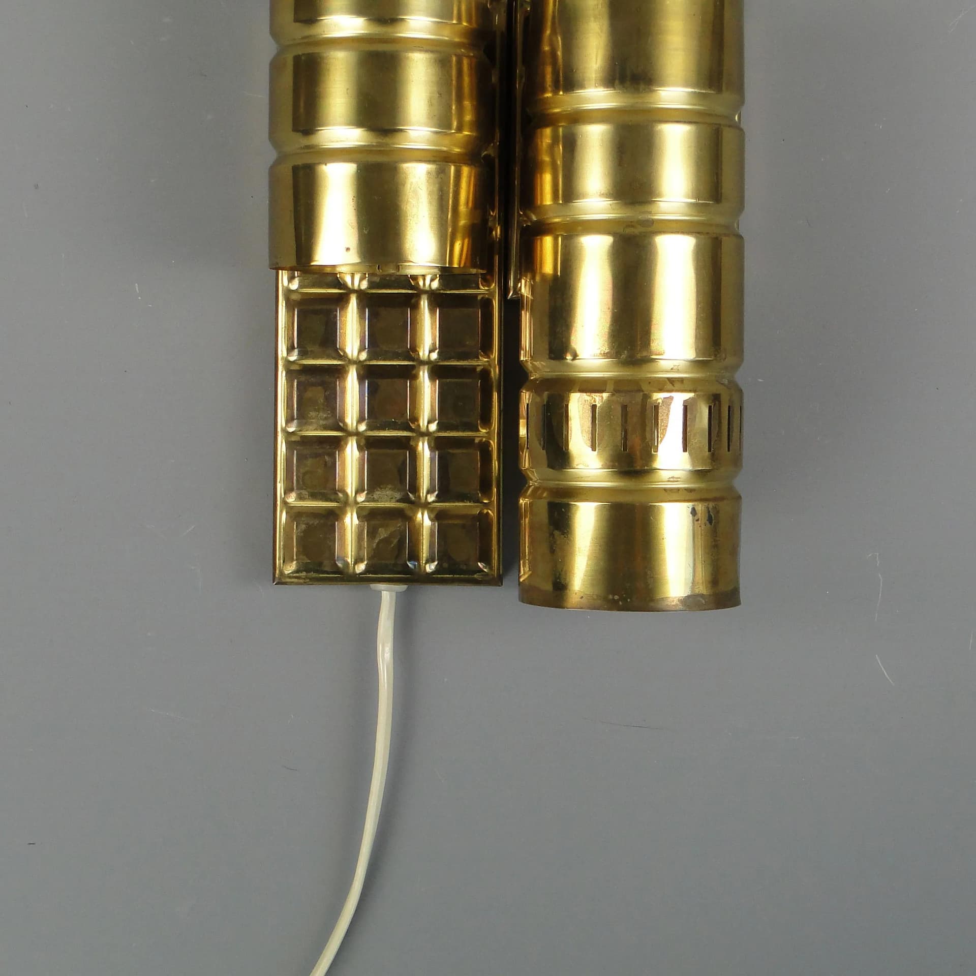 Wall sconce, New Look, golden brass, Poland, 1960s. - 11107