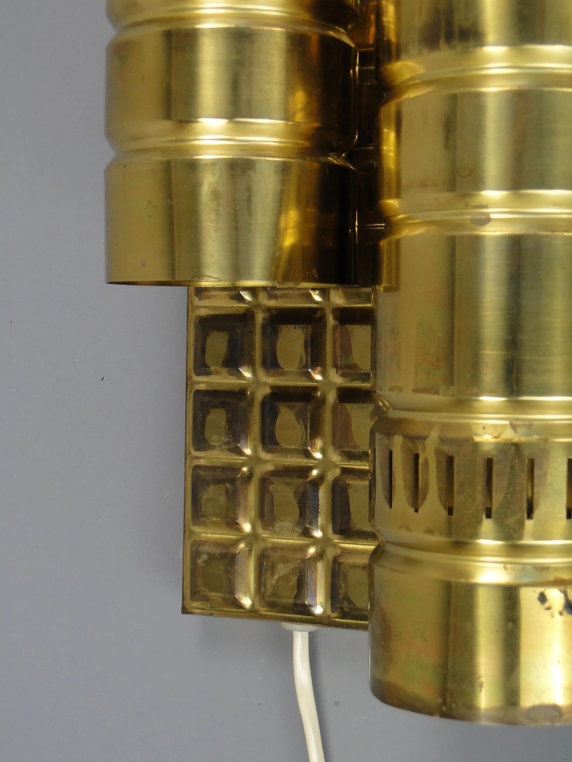 Wall sconce, New Look, golden brass, Poland, 1960s. - 11111