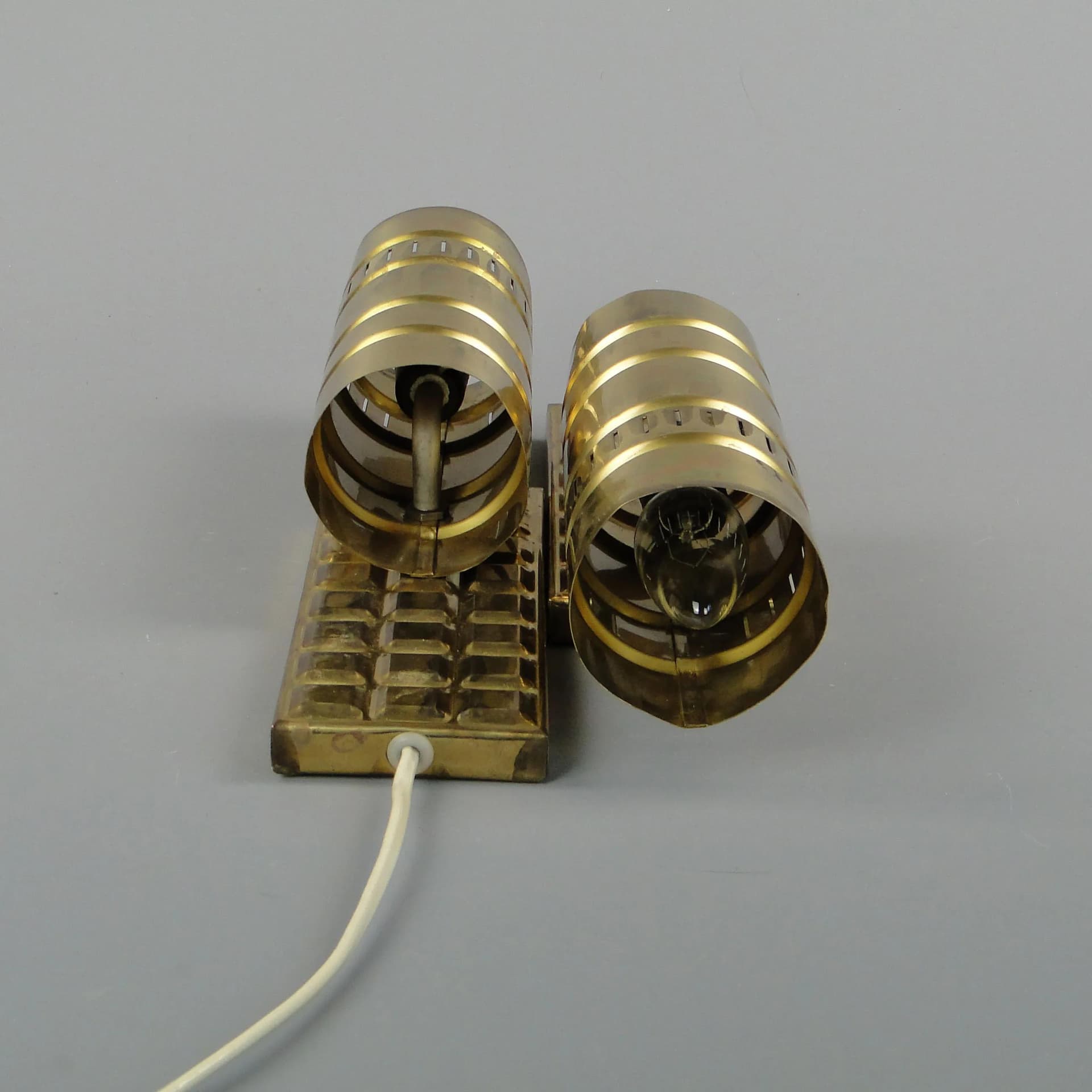 Wall sconce, New Look, golden brass, Poland, 1960s. - 11108