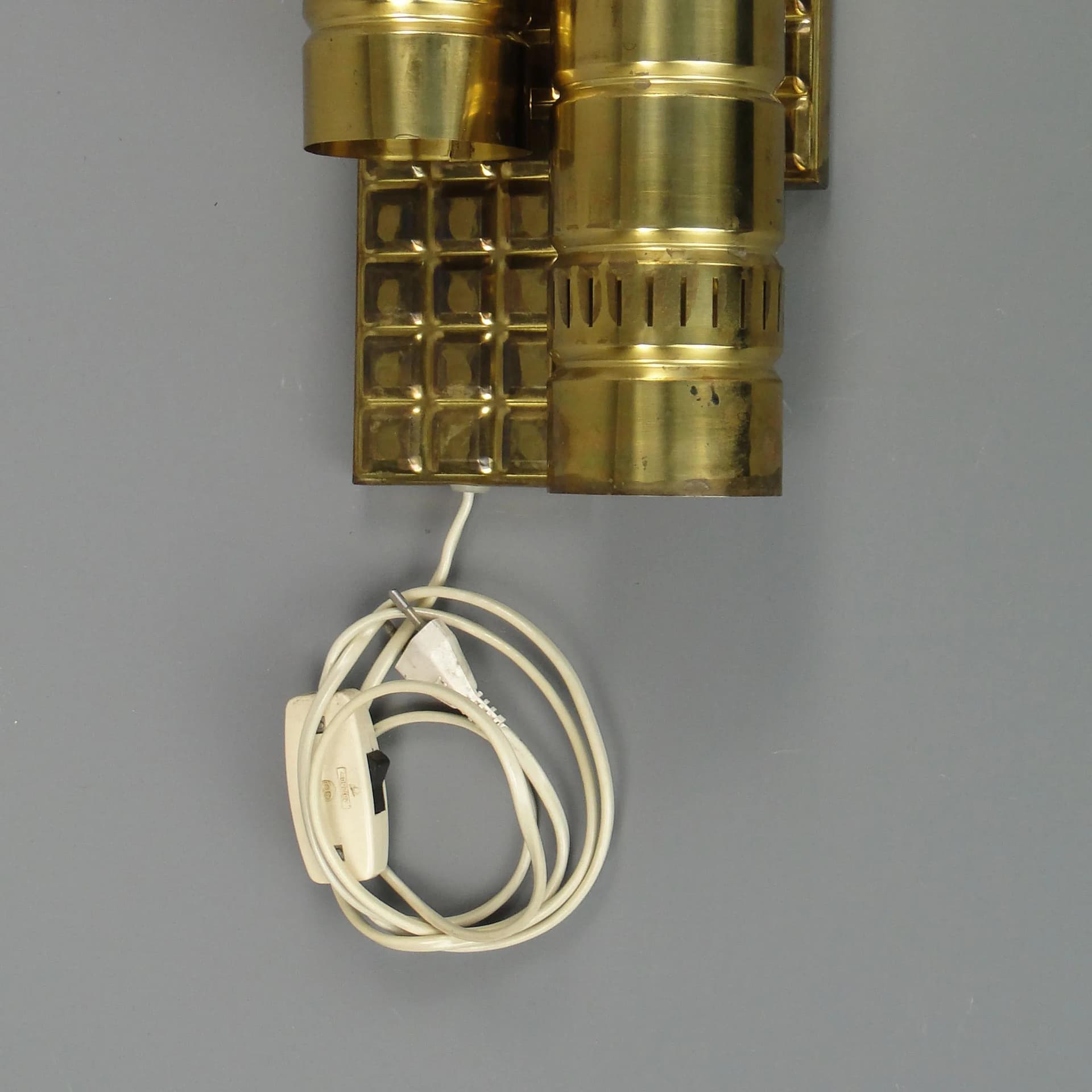 Wall sconce, New Look, golden brass, Poland, 1960s. - 11112