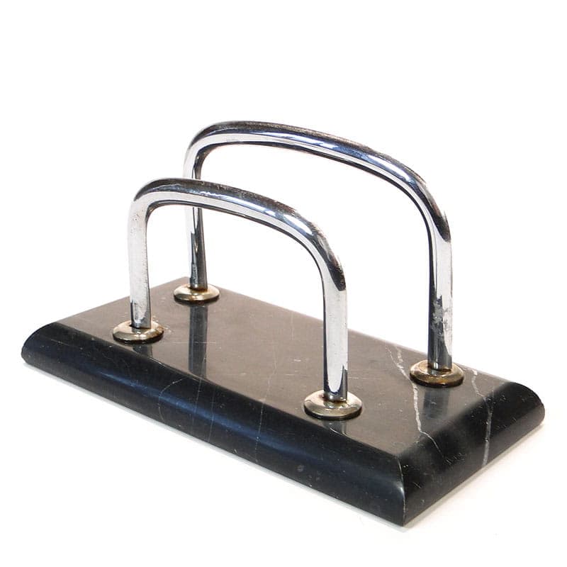 Listownik Art Deco lata 20, nikiel i marmur, Belgia. - 170383