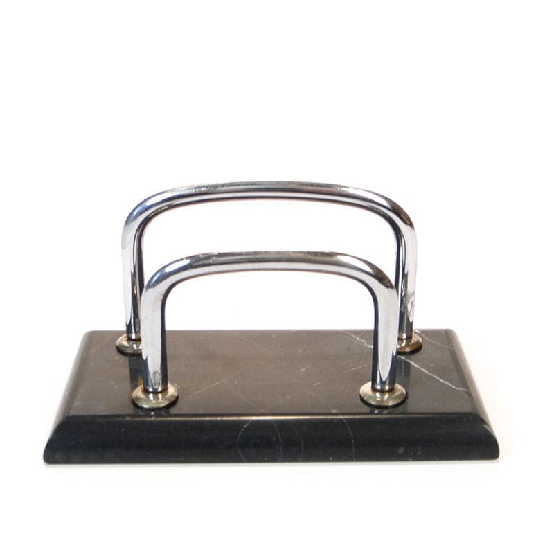 Listownik Art Deco lata 20, nikiel i marmur, Belgia. - 170381