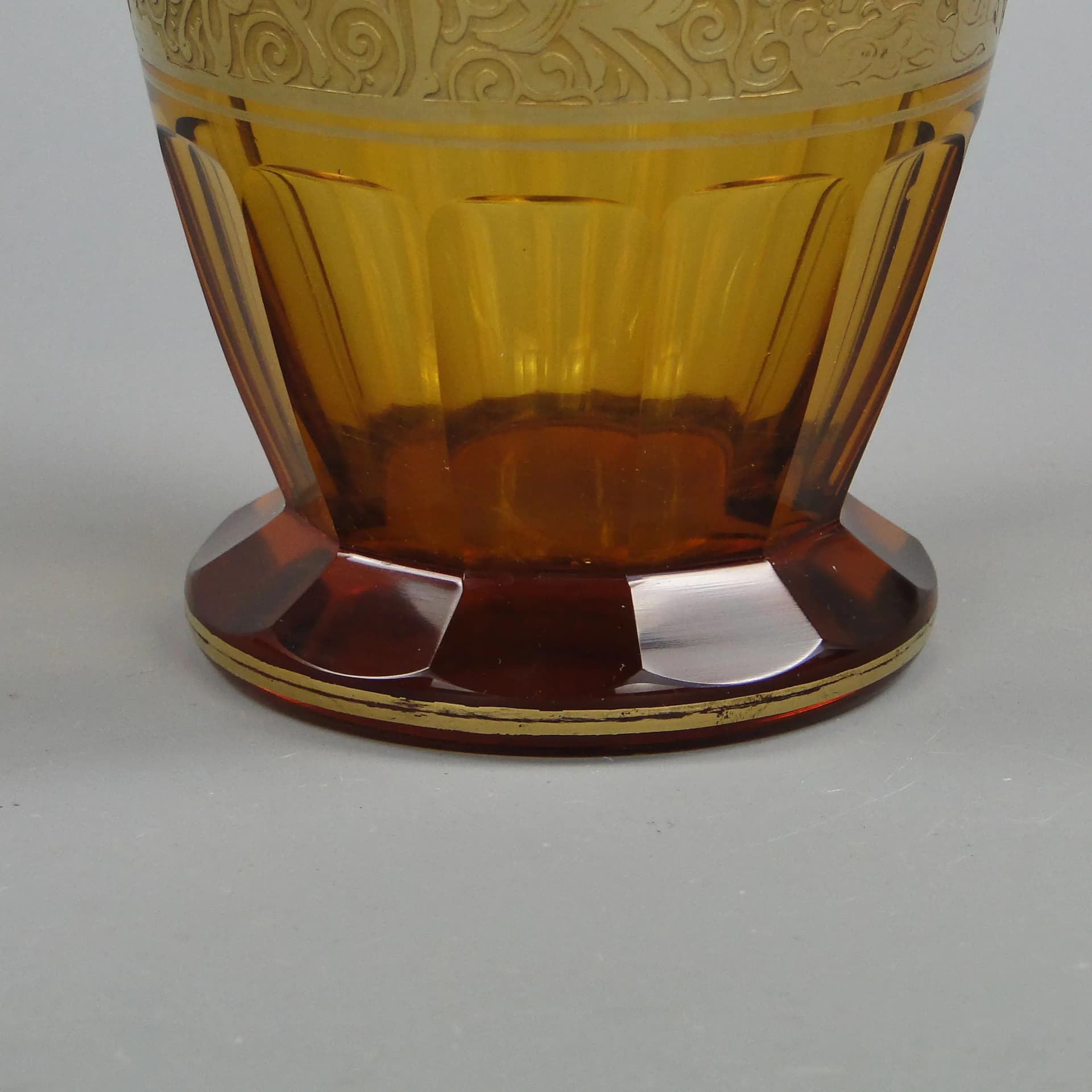 Vase Art Deco, topaz crystal, Moser, Czech Republic, 1920s - 11089