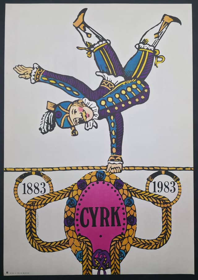 Cyrk 1883-1983 (Oryginalny plakat cyrkowy), aut. T. Jodłowski, 1983 - WYMIARY